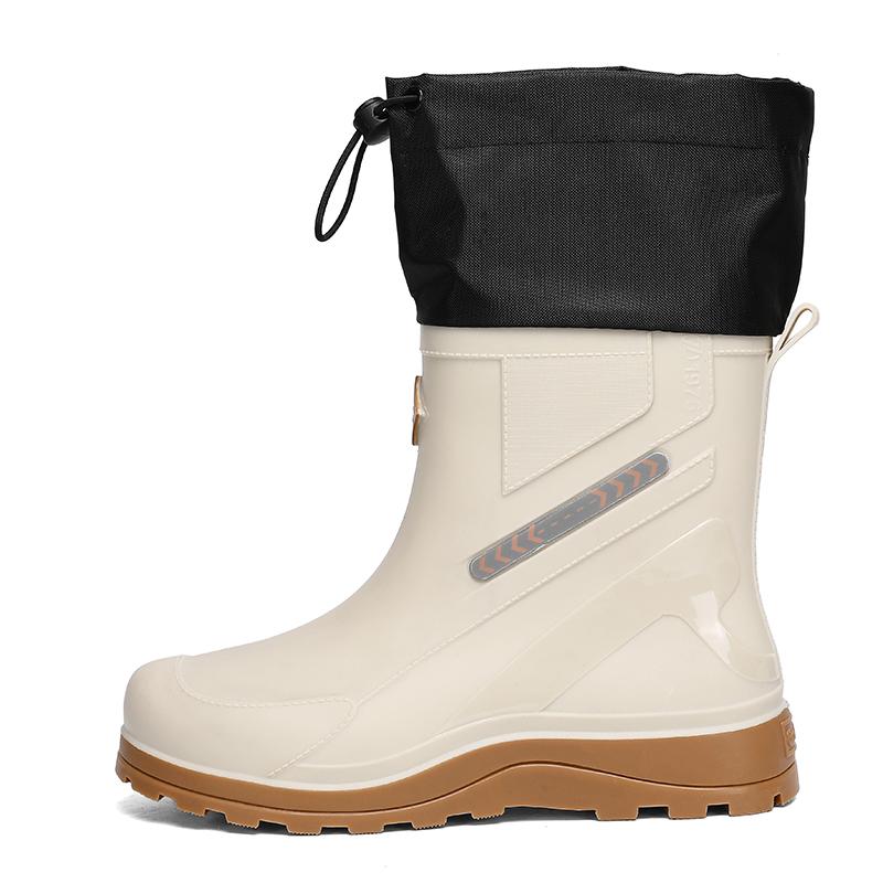 

Men s rain boots, rainproof autumn and winter new mid-calf rain boots, chef shoes, high-top outdoor men s shoes 45