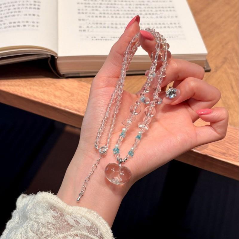 Handmade Natural White Quartz Topaz Heart Pendant Necklace Women Minimalist Chic Fashion Jewelry