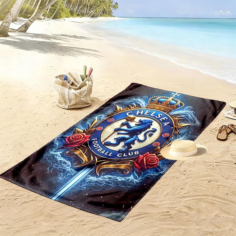 Chelsea FC Logo Aufdruck Strandtuch, Großes Weiches Schnelltrocknendes Handtuch für Strand Camping Schwimmen