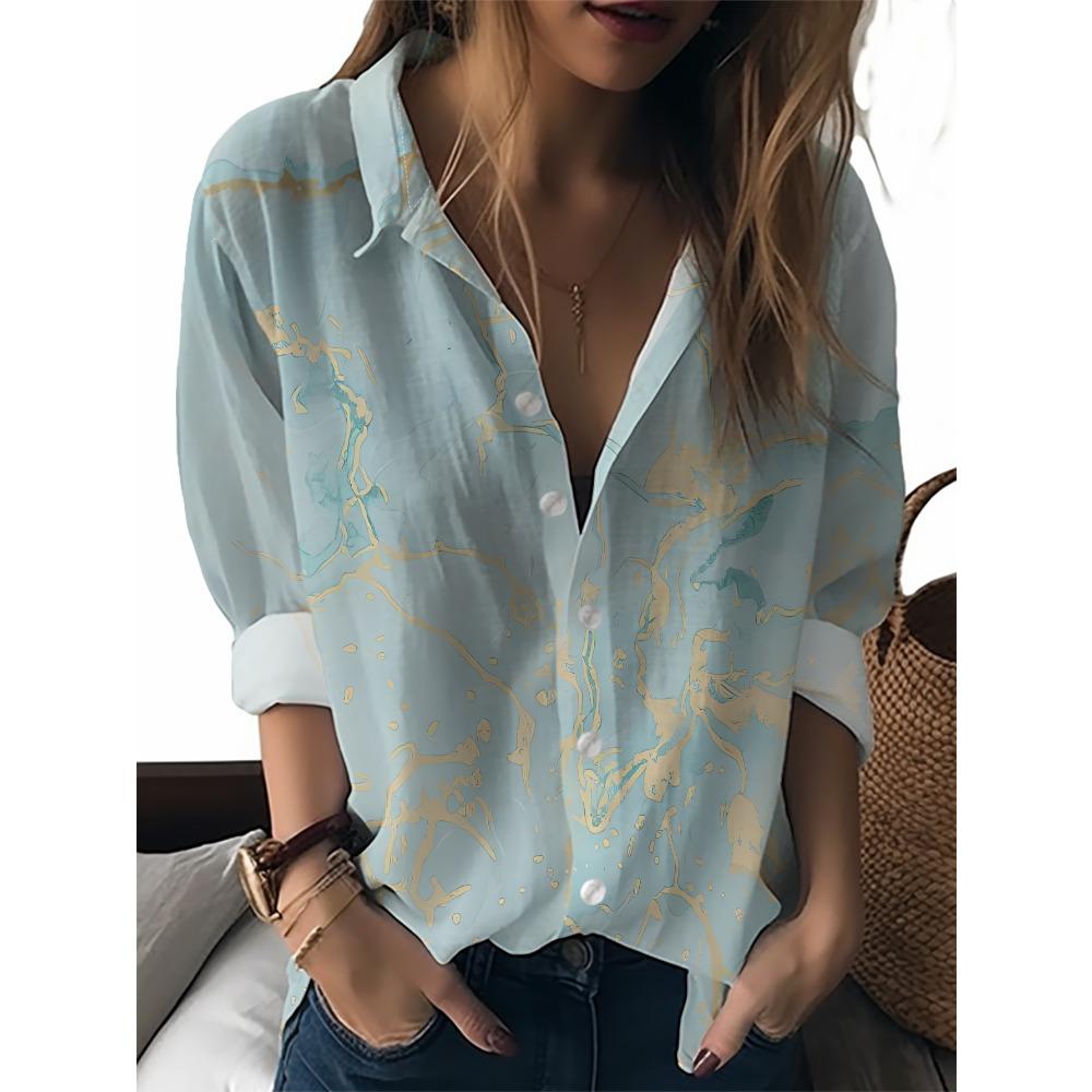 Camicia Minimalista Estiva con Stampa Digitale Floreale Camicia Bottoni Top per Vacanze Hawaiane in Spiaggia Camicia Casual da Donna
