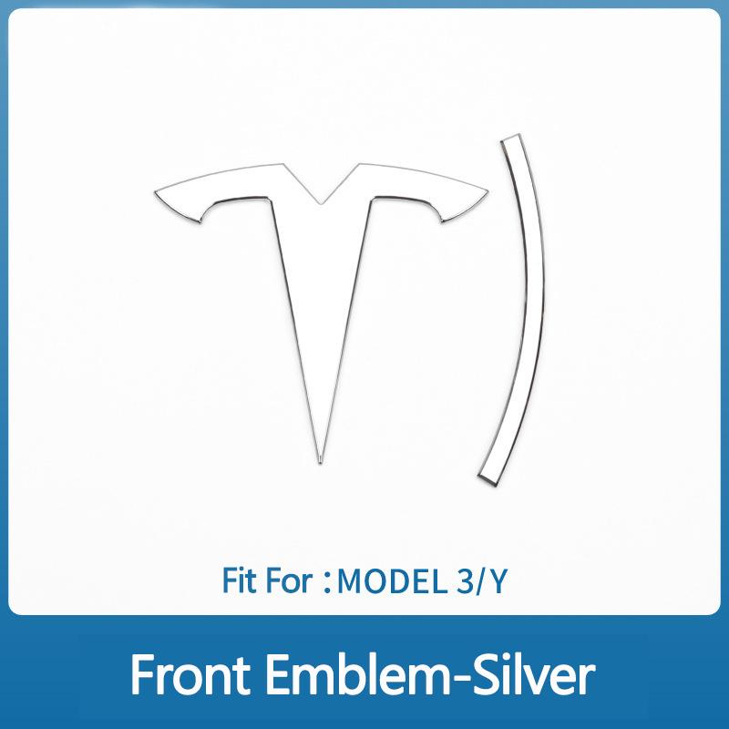 ZFX1 Metal Alloy Car Front Hood Emblem Rear Trunk 3D Sticker for Tesla Model 3 ModelY Replacement Badge Decoration Accessories