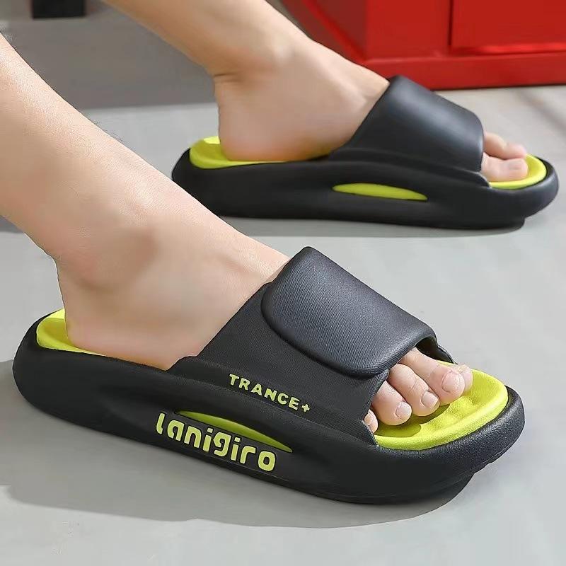 Fashion Whoholl Women Letter Slippers Beach Slides Solid Color Mens Thick Sole Indoor Bathroom Anti Slip Shoes Summer Couple Sandals 45