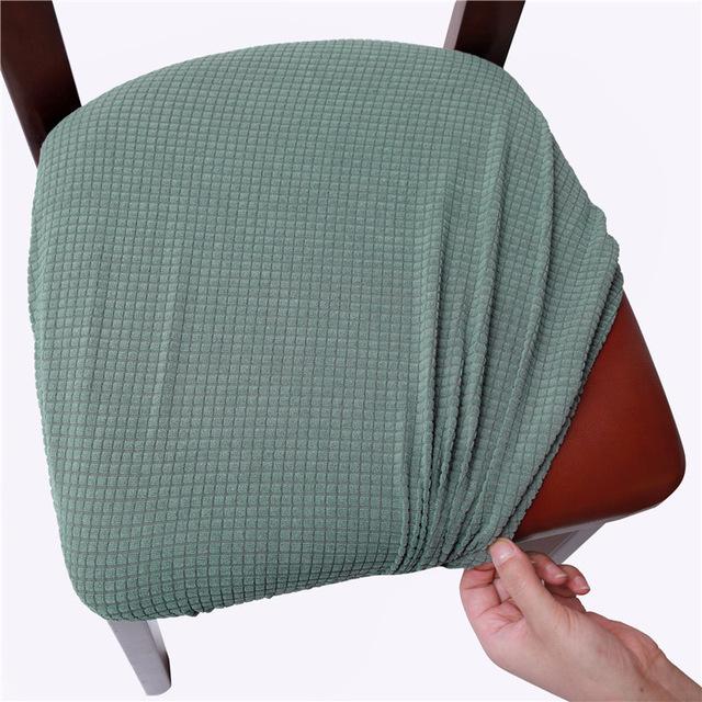 Corn Fleece Fabric Chair Cushion Cover Dining Room Office Home Elasticized Elastic Spandex Round Chair Protective Covers Removable Seat Protectors
