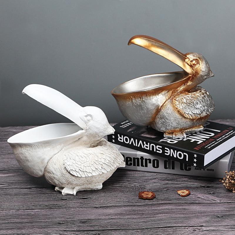 Big Mouth Bird Statue Door Key Porch Wine Cabinet Storage Box Home Decoration Toucan Resin Sculpture BirdArt Ornament Gift