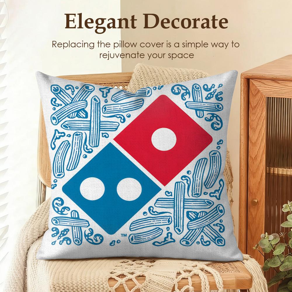 Food Anime DDominos Pizza Cushion Cover Natural Linen Organic Fabric DoubleSided Printing Sofa Home Decor Gift Pillow Case