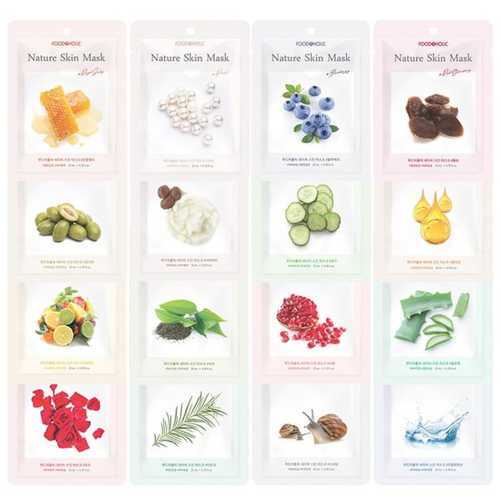 FoodaHolic 100 Sheets + Free Delivery 1 Pack Per Day Nature Skin Mask Pack