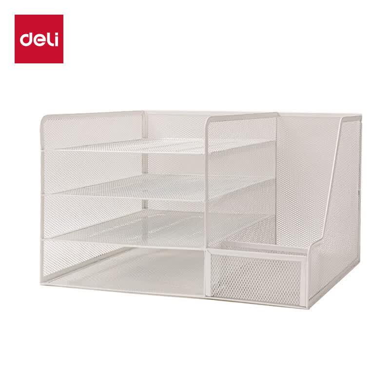 Deli 4-Tier Metal Desktop File Organizer with Pen Holder