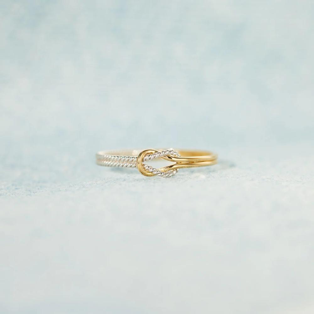 Monkton 100% S925 Silver Knot Ring for Women Girl Dainty Zirconia Stacking Rings for Mather's Birthday Jewelry Gift