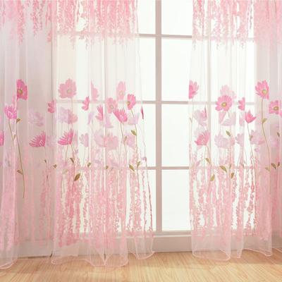 Modern Home Curtains Tulip Flower Sheer Voile Tulle For Bedroom Living Room Balcony Kitchen Window Curtain Home Textiles