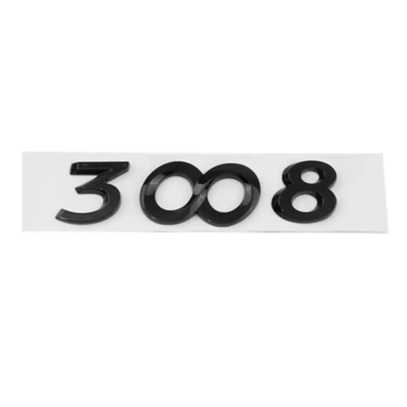 Car Sticker 2025 Hot For Peugeot 2008 3008 4008 5008 3D ABS Silver Black Logo 2008 3008 4008 5008 Emblem Car Badge Trunk Decal S