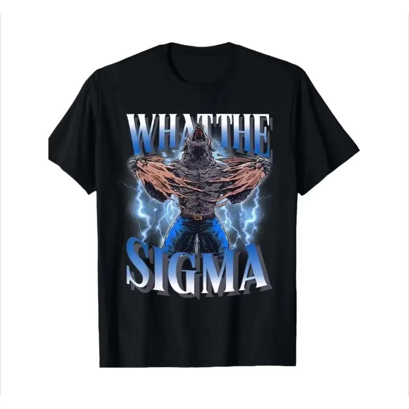 

What The Sigma Cool Funny Alpha Wolf Meme T-Shirt Vintage Leisure Men Tee Daily Soft Unisex Clothing Sport Soft Women Tops - ... S разноцветный