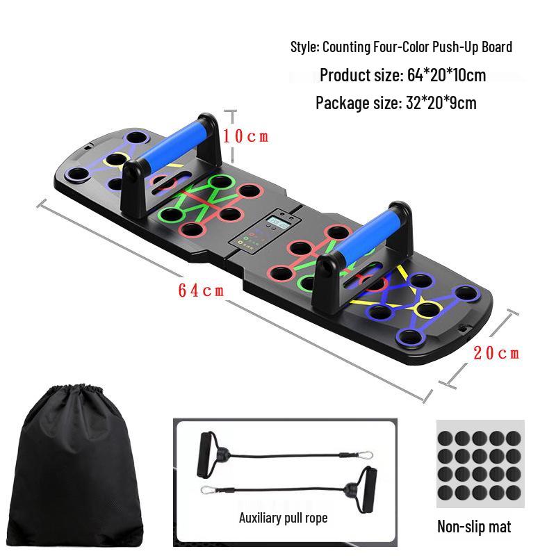 Multifunctional Chest & Muscle Training Board with Push-Up & Dips Stand