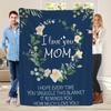 Family Element 1pc I Adore Your Mother Printed Blanket,Nap Blanket for Mom Gift