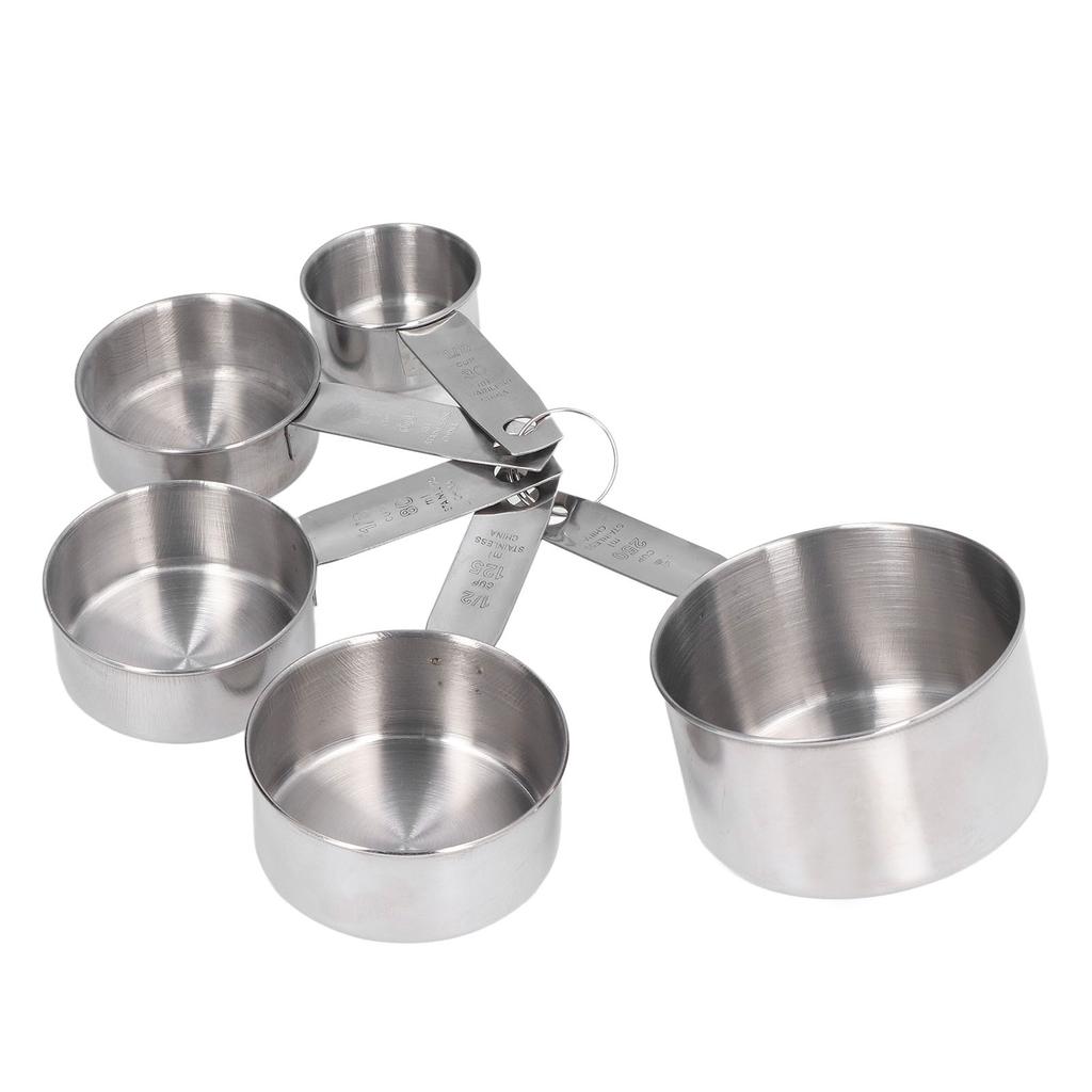 5pcs Stackable Stainless Steel Measuring Cups Set with Scale Kitchen Cooking Baking Tool