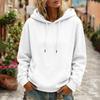 Women's Color Long Sleeve Hoodie with Drawstring Hood and Pocket Casual Pullover