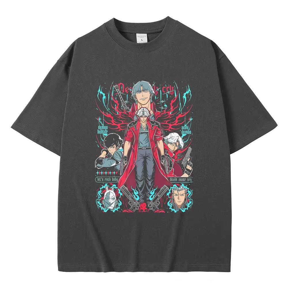 Hip Hop Cotton Game Vergil Dmc Oversize TShirt Devil May Cry for Men Women Tops Streetwear Summer Tee Game Enthusiast Fan Shirt