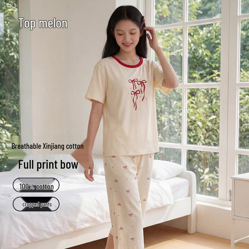 Dingguagua Girls  Summer Cotton Pajama Set 130
