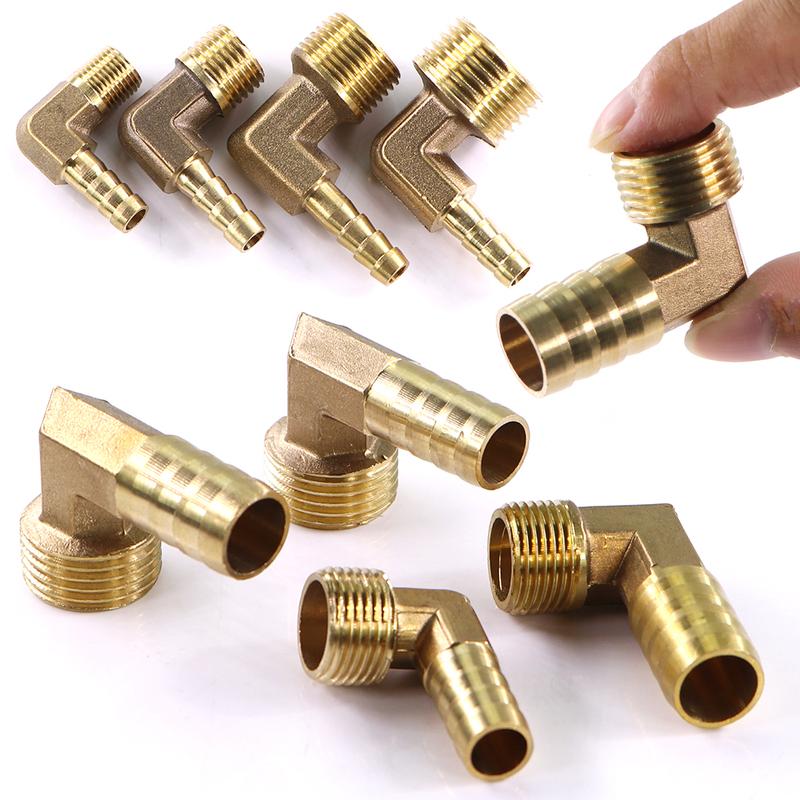 6-19mm 1/8" 1/4" 3/8" 1/2" Messing Winkelstück Schlauchtülle Schlauchadapter Außengewinde Kupferrohrfitting Verbinder Kupplung Kraftstoff Wasser Gas Öl