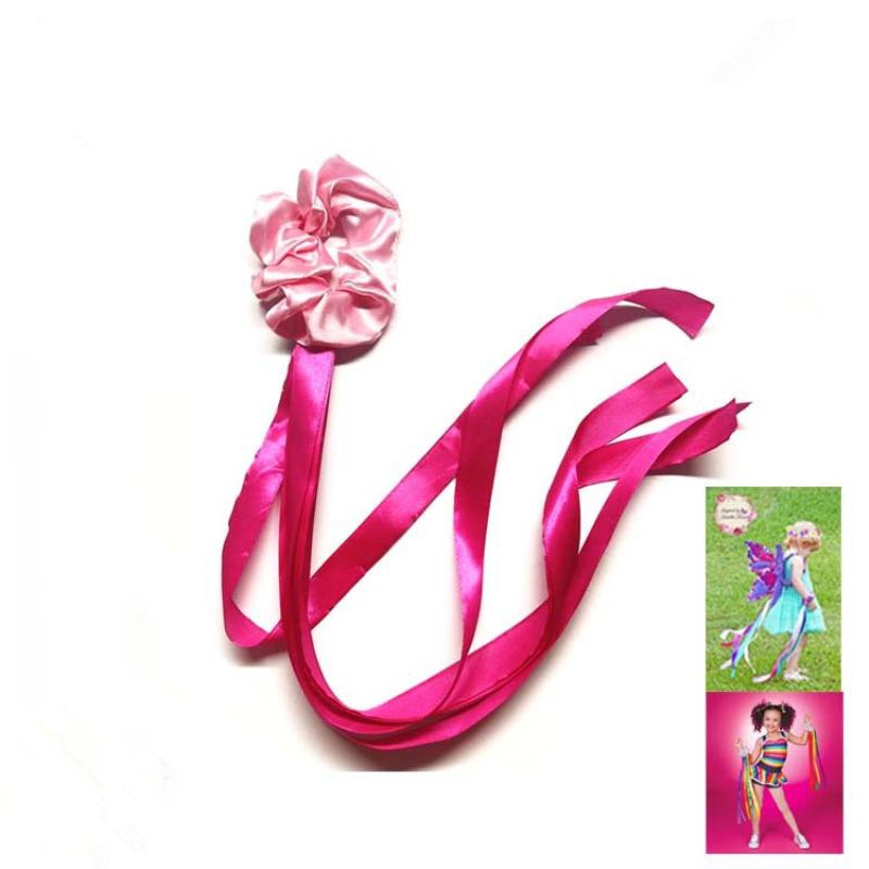 Dance Accessories Polyester Gymnastics Long Ribbon Elastic Rainbow Ribbon Headband Multicolor Wrist Straps Cheerleading