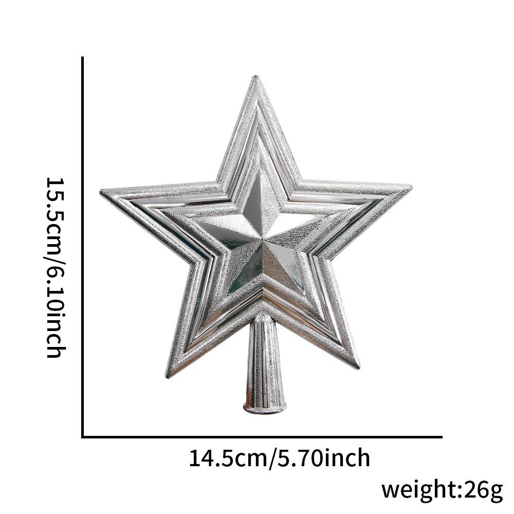 Pentagram Cutout 3D Star Christmas Tree Topper Ornament