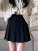 High-Waisted Woolen Pleated Grey Skirt - Autumn/Winter School Style JK Uniform Skirt
