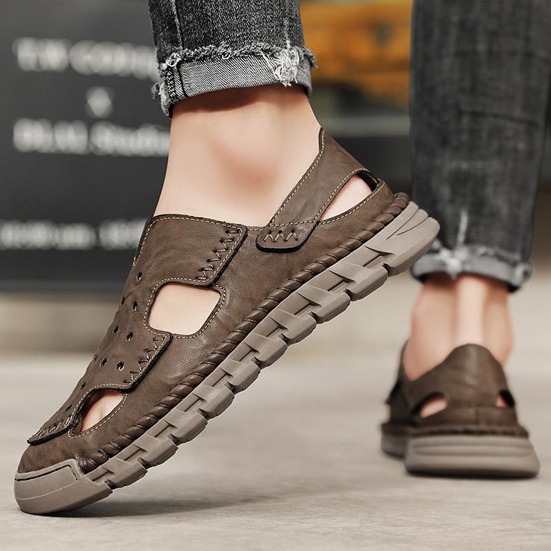 Fashion Luxury Sandals for Men Breathable Outdoor Walking Shoes Men's Summer Sandals Lightweight Beach Non-Slip Sole Casual Footwear