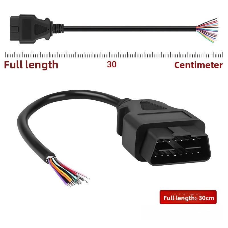 16-контактный OBD2 OBD-II папа-разъем, косичка, диагностический удлинительный кабель OBD к открытому штекеру, провод для удлинения OBD2, открытый кабель OBD