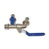 1Pcs Zinc Alloy Water Nozzle Horticultural Irrigation Dual Control Faucet One Inlet And Two Outlets Double Nipple Faucet