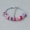 Handmade Seashell & Crushed Stone Bracelet with Lobster Clasp - Perfect Summer Travel Souvenir