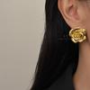 Retro Gold Rose Pullable Collarbone Chain Neck Chain Extension Premium Light Luxury Stud Earrings Exquisite Fashion Earrings