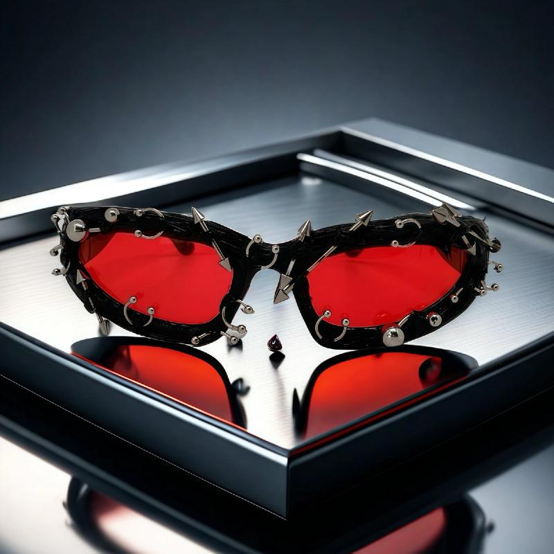 Personalized Rivet Sunglasses for Men and Women Retro Metal Studded Frame Unisex Punk Eyewear UV400 Protection Party Shades