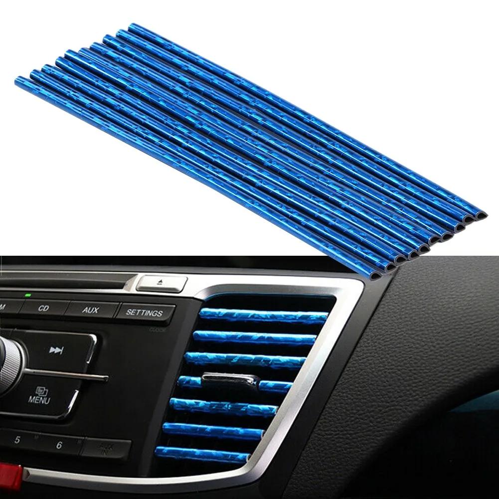 

10Pcs/20cm U-shaped Car Air Conditioner Vent Outlet Trim Strip DIY Chrome PVC Colorful Trim Strip For Car Interior Accessories