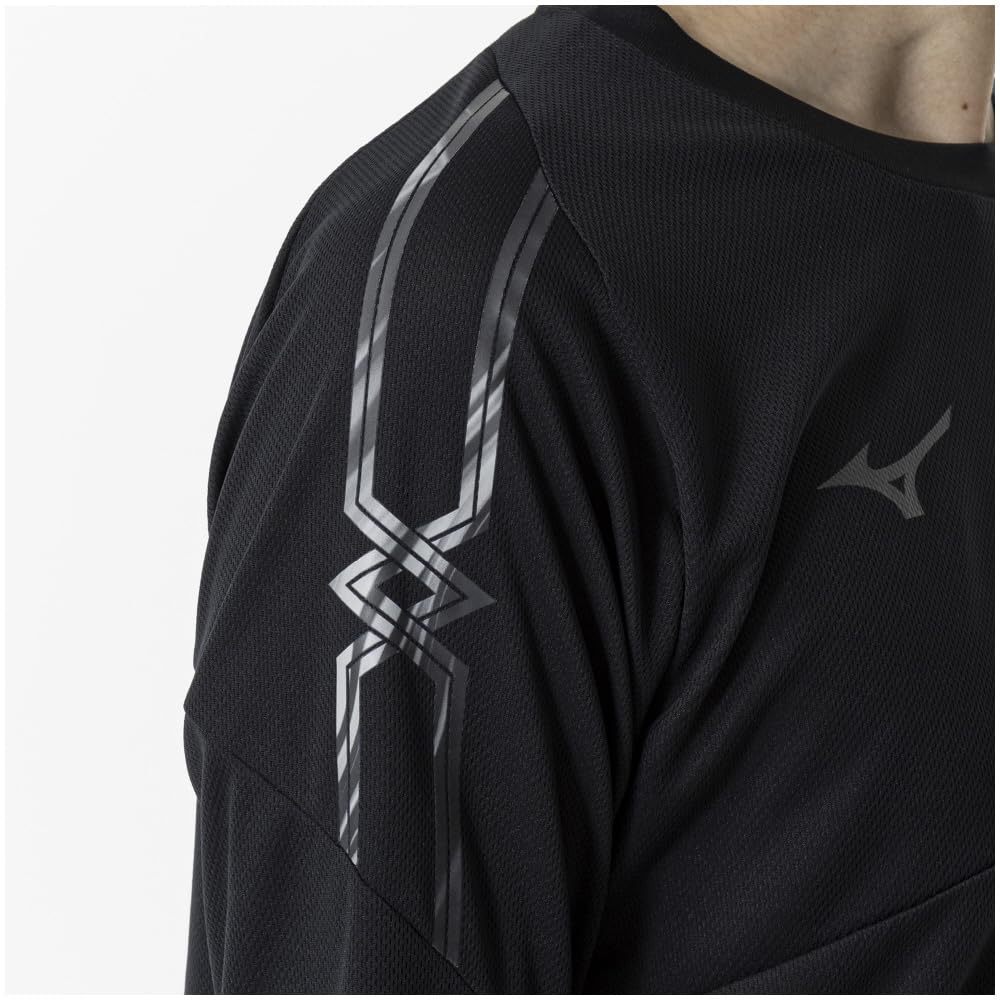 Mizuno 32MAA630 Long Sleeve Training Size M MC-LINE T-Shirt, Moisture-Wicking, Quick-Drying, Black,