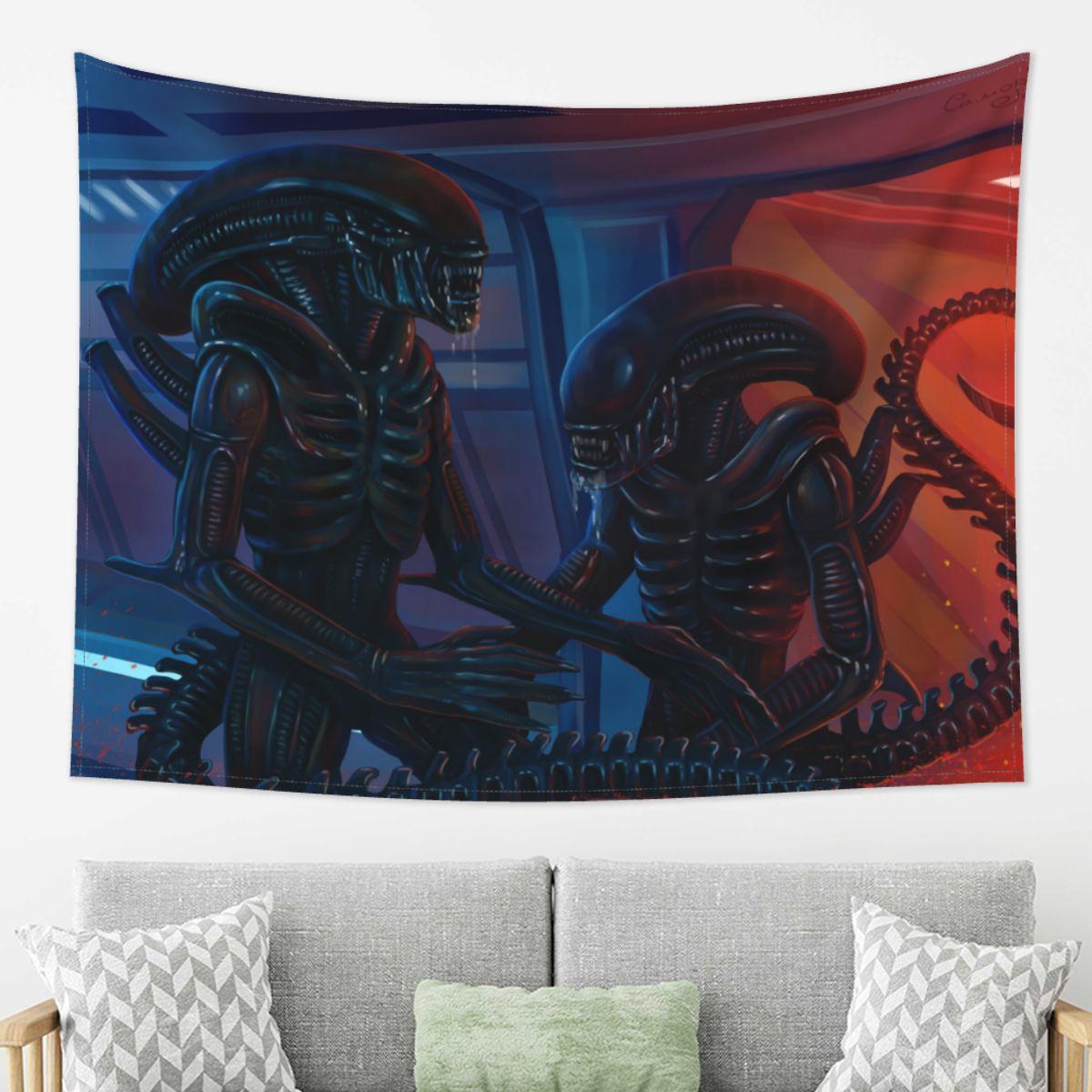 

Xenomorph Alien Tapestry Decor Art Aesthetic Tapestries for Living Room Bedroom Home Wall Cloth Wall Hanging 74x94cm(29x37in)
