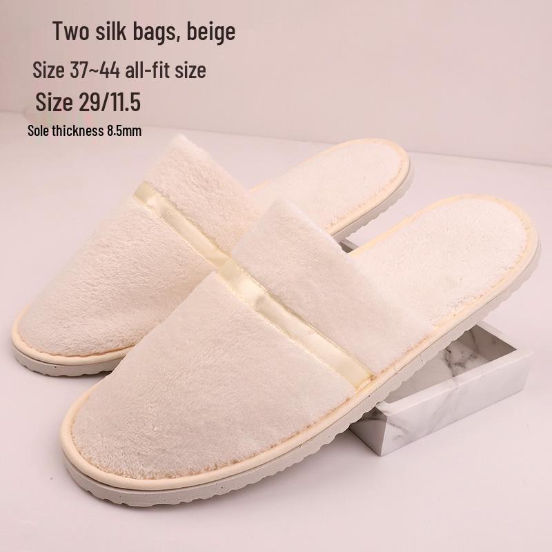 Portable Thick Cotton & Linen Disposable Slippers for Hotels, B&Bs, Guest Houses, and Travel