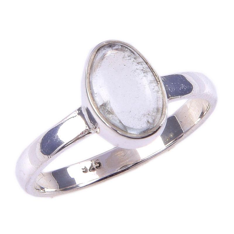 Natural Aquamarine Gemstone Handmade 925 Solid Sterling Silver Ring Size 7 P2F92