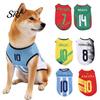 Ademend Huisdier Shirt Voetbalshirt Hond T-shirt Tanktop Mouwloos Zomer Voetbal Mesh Kleding Speldag Outfit voor Kleine Middelgrote Grote Honden