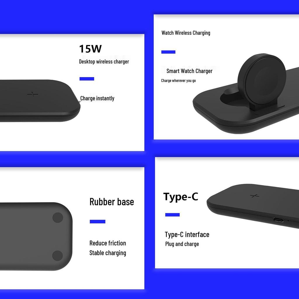 3-in-1 Wireless Charger for Apple Watch and Phone