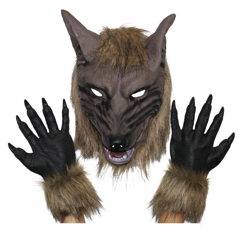 Wolf Ingenious Mask With Plush Gloves For Halloween Celebrations And Creative Party Up Dress