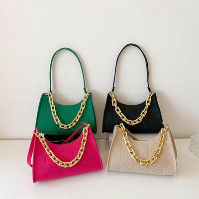 Trendige PU-Lederhandtaschen Mode Schultertaschen für Damen Lässige Damenbeutel Elegante Ketten-Schultertaschen Stilvolle Achseltaschen