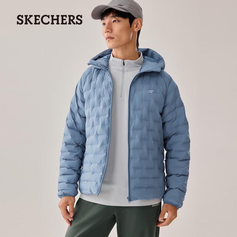 Skechers Мужская повседневная стеганая куртка с капюшоном, тканая P425M178 L