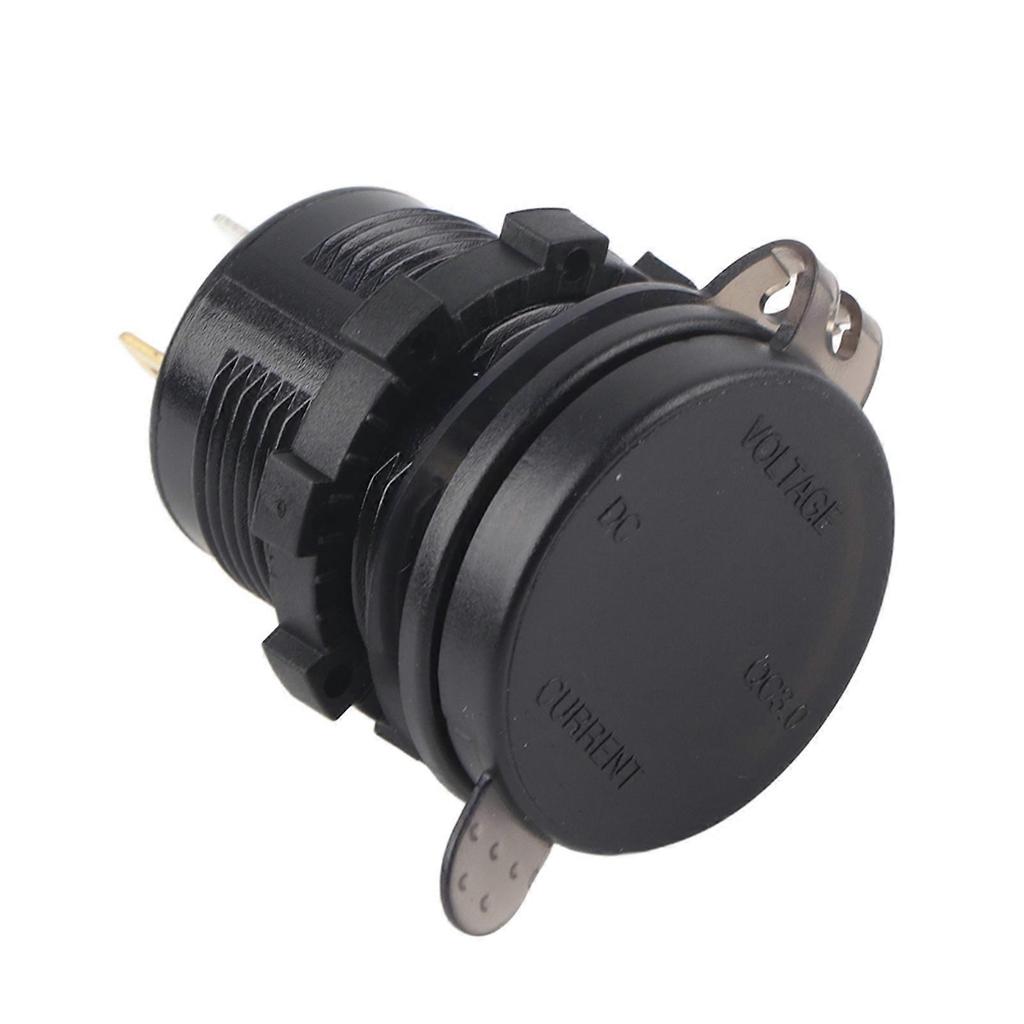 Car Digital Display Voltage Current Gauge Monitor Waterproof Fast Charger 23.6in CableRed DC12-24V