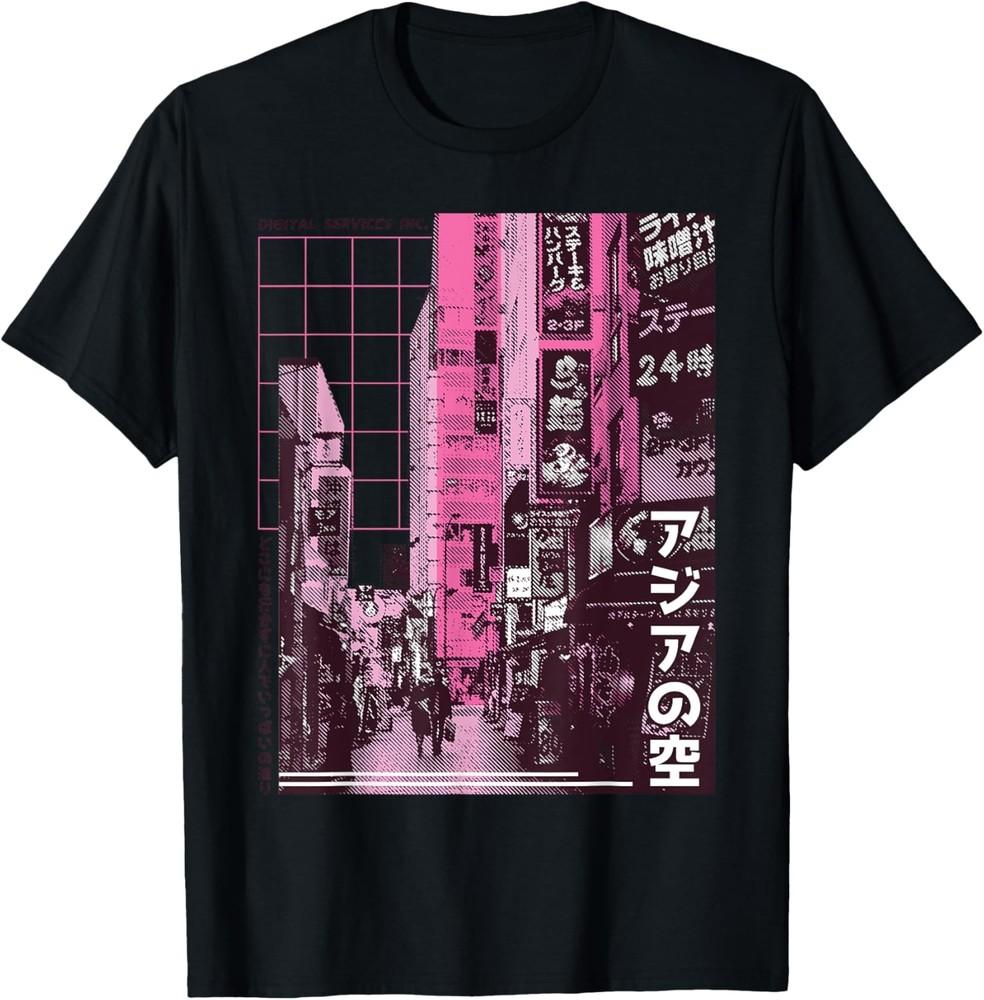 Токио Японский 90-е Уличная одежда Эстетика Графическая футболка Унисекс Футболка XXXXL