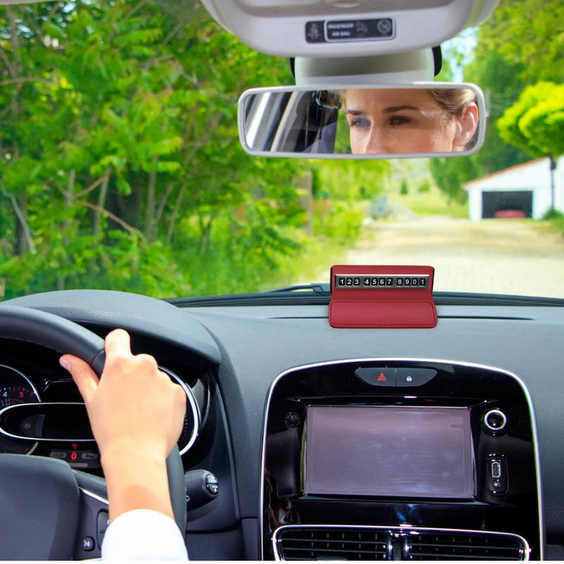 Car Parking Number Plate Temporary Foldable Auto Parking Plate Number Card Vehicle Park Phone Numbers Plate for Car Dashboard