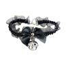 Black Bow Bell Choker Lolita Cute Lace Stretch Wristband Leg Ring Set