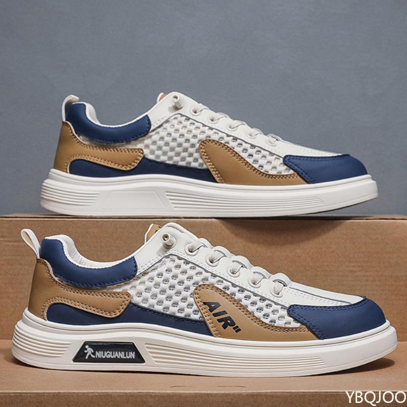 Trendy Men's Shoes Summer New Mesh Breathable Fashion Versatile Anti Slip Daily Casual Sports Vulcanized Shoes Men's Luxury