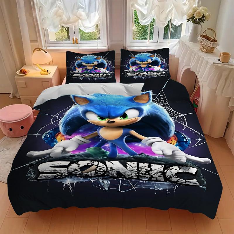 Sonic Adventure Beyond Limits Print 3Pcs Bedding Setduvet Cover With 2 Bedropillowcase Home Birthday Gift