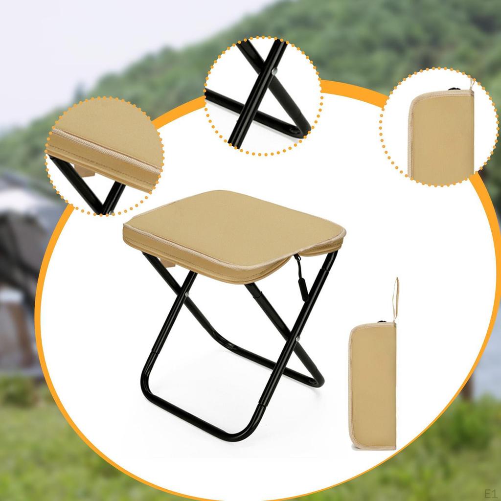 Camping Stool Adults Folding 130 kg Load Bearing Simple Practical x Shaped Frame Fishing Chair for