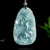 Natural A Grade Blue Jade Pixiu Pendant for Men and Women - Ice Seed Stone for Attracting Wealth