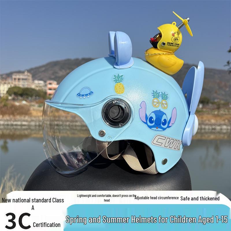 3C Certified Cartoon Sun Protection Helmet for Kids 1-15 Years, All-Season Electric Scooter Safety Helmet